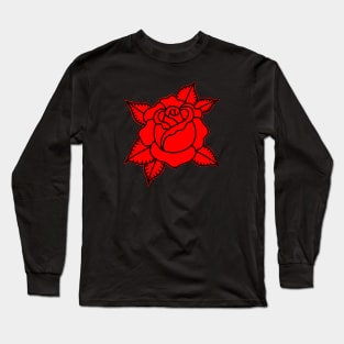 HomeSchoolTattoo Red Rose Long Sleeve T-Shirt